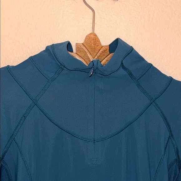 LULULEMON Women's Turquoise Long Sleeve Quarter Zip Running Top - Picture 3 of 7